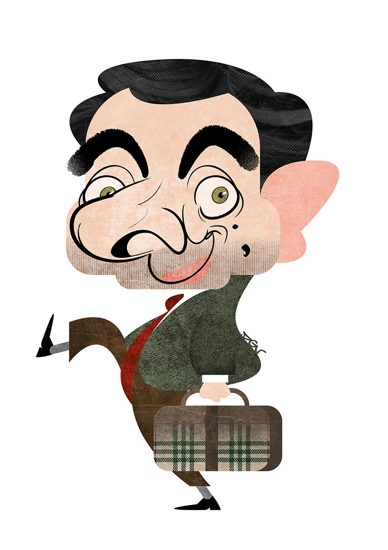 caricatura de mister bean